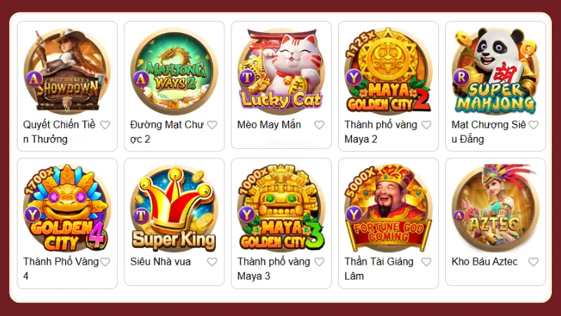 Những slot nổi bật luôn góp mặt trong danh sách được yêu thích