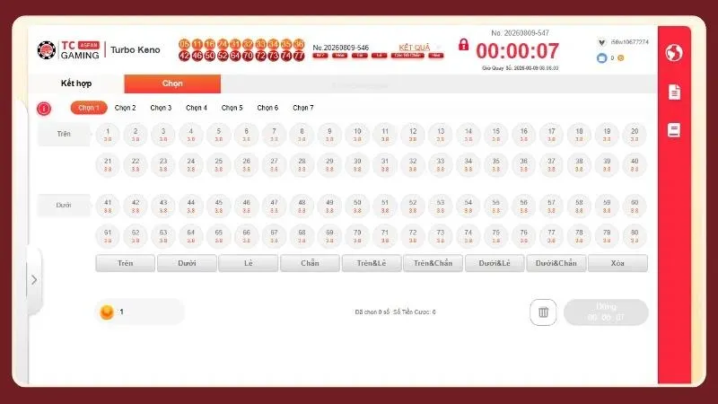 Bảng cược hiển thị đầy đủ các lựa chọn và mức thanh toán tương ứng